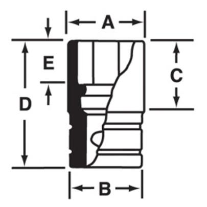 IMFMS21 - Nasadka udarowa 3/8" 6-kątna, Semi-Deep, metryczna, 21 mm