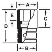 IMFS400 - Nasadka udarowa 1/2" 6-kątna cienkościenna, krótka, calowa, 1'1/4"