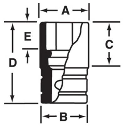 IMM100A - Nasadka udarowa 1/2" 6-kątna, krótka, metryczna, 10 mm