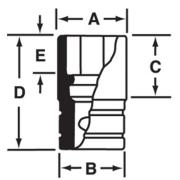 IMM240 - Nasadka udarowa 1/2" 6-kątna, krótka, metryczna, 24 mm