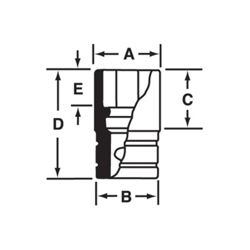 IMM260 - Nasadka udarowa 1/2" 6-kątna, krótka, metryczna, 26 mm