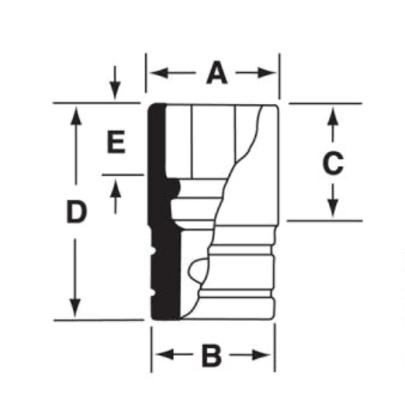IMMS100 - Nasadka udarowa 1/2" 6-kątna, Semi-Deep, metryczna, 10 mm