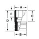 IMMS100 - Nasadka udarowa 1/2" 6-kątna, Semi-Deep, metryczna, 10 mm