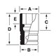 IMMS120 - Nasadka udarowa 1/2" 6-kątna, Semi-Deep, metryczna, 12 mm