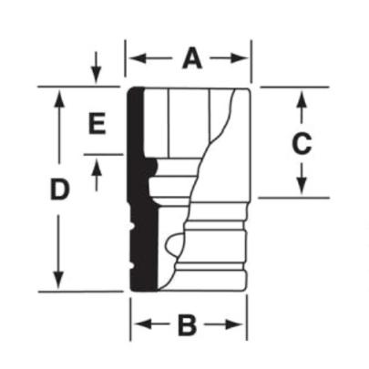 IMMS150 - Nasadka udarowa 1/2" 6-kątna, Semi-Deep, metryczna, 15 mm