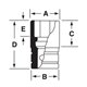 IMMS150 - Nasadka udarowa 1/2" 6-kątna, Semi-Deep, metryczna, 15 mm