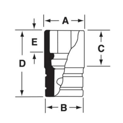 IMMS160 - Nasadka udarowa 1/2" 6-kątna, Semi-Deep, metryczna, 16 mm