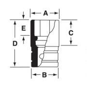 IMMS190 - Nasadka udarowa 1/2" 6-kątna, Semi-Deep, metryczna, 19 mm