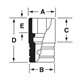 IMMS210 - Nasadka udarowa 1/2" 6-kątna, Semi-Deep, metryczna, 21 mm