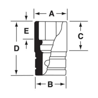IMMS220 - Nasadka udarowa 1/2" 6-kątna, Semi-Deep, metryczna, 22 mm