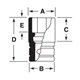 IMMS220 - Nasadka udarowa 1/2" 6-kątna, Semi-Deep, metryczna, 22 mm