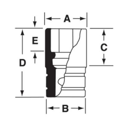 IMMS240 - Nasadka udarowa 1/2" 6-kątna, Semi-Deep, metryczna, 24 mm