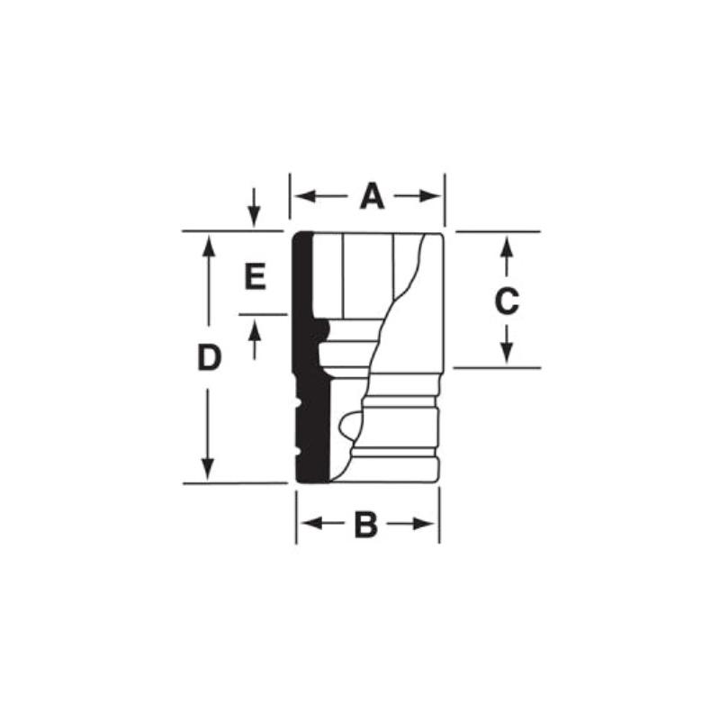 IMMS270 - Nasadka udarowa 1/2" 6-kątna, Semi-Deep, metryczna, 27 mm