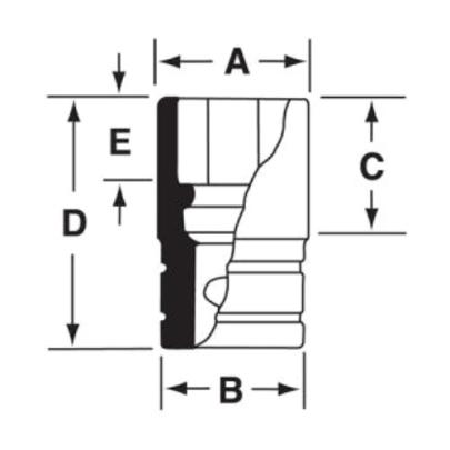 IMMS270 - Nasadka udarowa 1/2" 6-kątna, Semi-Deep, metryczna, 27 mm