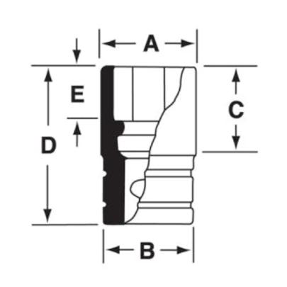 IMMS300 - Nasadka udarowa 1/2" 6-kątna, Semi-Deep, metryczna, 30 mm