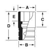 IMMS320 - Nasadka udarowa 1/2" 6-kątna, Semi-Deep, metryczna, 32 mm
