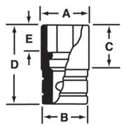 IMMS340 - Nasadka udarowa 1/2" 6-kątna, Semi-Deep, metryczna, 34 mm