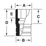 IMS160 - Nasadka udarowa 1/2" 6-kątna, Semi-Deep, calowa, 1/2"