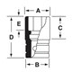 IMS180 - Nasadka udarowa 1/2" 6-kątna, Semi-Deep, calowa, 9/16"