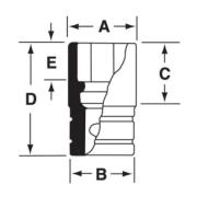 IMS220 - Nasadka udarowa 1/2" 6-kątna, Semi-Deep, calowa, 11/16"