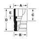 IMS220 - Nasadka udarowa 1/2" 6-kątna, Semi-Deep, calowa, 11/16"