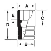 IMS240 - Nasadka udarowa 1/2" 6-kątna, Semi-Deep, calowa, 3/4"