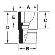 IMS280 - Nasadka udarowa 1/2" 6-kątna, Semi-Deep, calowa, 7/8"