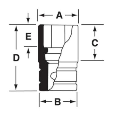 IMS280 - Nasadka udarowa 1/2" 6-kątna, Semi-Deep, calowa, 7/8"