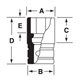 IMS280 - Nasadka udarowa 1/2" 6-kątna, Semi-Deep, calowa, 7/8"