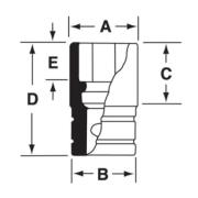 IMS300 - Nasadka udarowa 1/2" 6-kątna, Semi-Deep, calowa, 15/16"