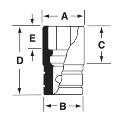 IMS300 - Nasadka udarowa 1/2" 6-kątna, Semi-Deep, calowa, 15/16"