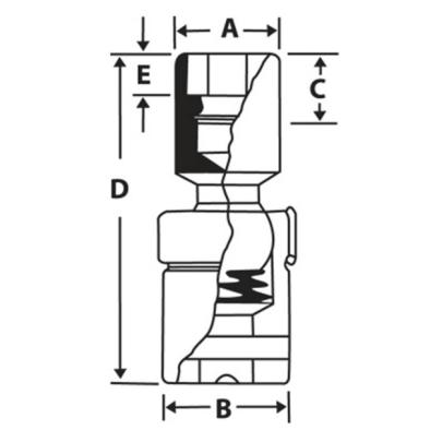 IPTM8A - Nasadka udarowa 1/4" przegubowa, 6-kątna, calowa, 1/4"