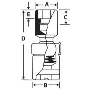 IPTM14A - Nasadka udarowa 1/4" przegubowa, 6-kątna, calowa, 7/16"