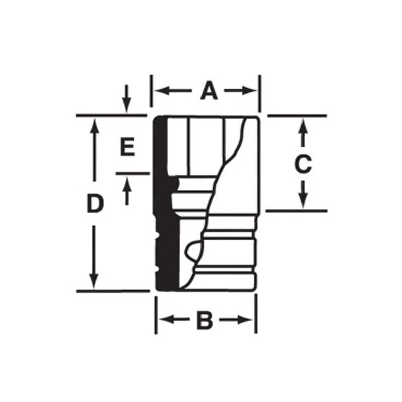 MGMM6 - Nasadka magnetyczna 1/4" 6-kątna, krótka, metryczna, 6 mm