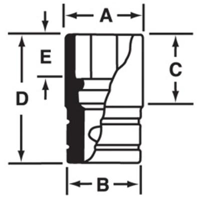 RF121 - Nasadka 3/8" 12-kątna, niskoprofilowa, calowa, 3/8"
