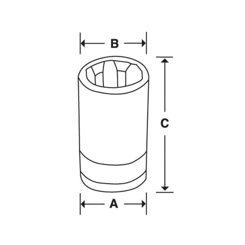 RFLE100 - Nasadka 3/8" niskoprofilowa, do śrub Torx®, E10 RFLE100 - Nasadka 3/8" niskoprofilowa, do śrub Torx®, E10