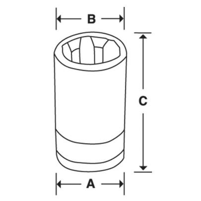RFLE120 - Nasadka 3/8" niskoprofilowa, do śrub Torx®, E12