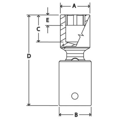 RIPFM10C - Nasadka udarowa 3/8" przegubowa, 6-kątna, niskoprofilowa, metryczna, 10 mm