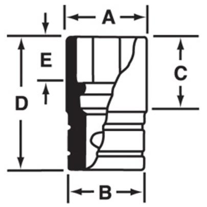 RT161 - Nasadka 1/4" 12-kątna, niskoprofilowa, calowa, 1/2"