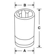 RTLE80 - Nasadka 1/4" niskoprofilowa, do śrub Torx®, E8