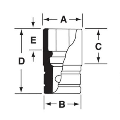 S251 - Nasadka 1/2" 12-kątna, długa, calowa, 25/32"