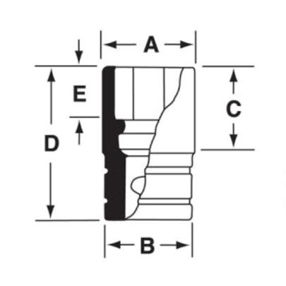 S301 - Nasadka 1/2" 12-kątna, długa, calowa, 15/16"