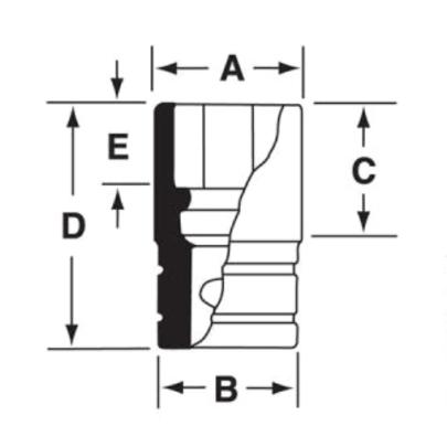 S361 - Nasadka 1/2" 12-kątna, długa, calowa, 1'1/8"