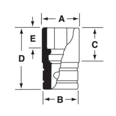 S381 - Nasadka 1/2" 12-kątna, długa, calowa, 1'3/16"