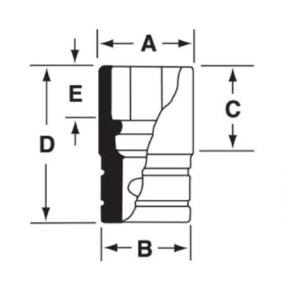 S441 - Nasadka 1/2" 12-kątna, długa, calowa, 1'3/8"
