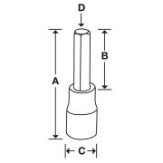 SA12E - Nasadka trzpieniowa 1/2" do śrub 6-kątnych calowych, 3/8"