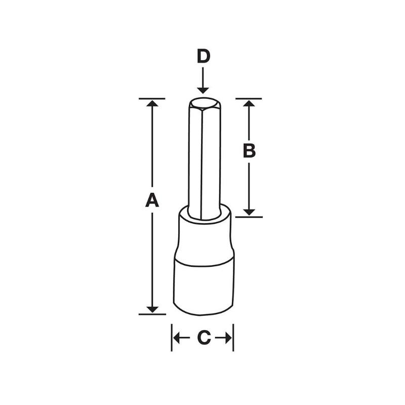 SA18E - Nasadka trzpieniowa 1/2" do śrub 6-kątnych calowych, 9/16"