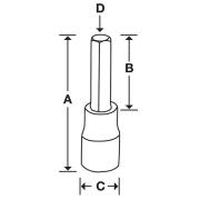SA20E - Nasadka trzpieniowa 1/2" do śrub 6-kątnych calowych, 5/8"