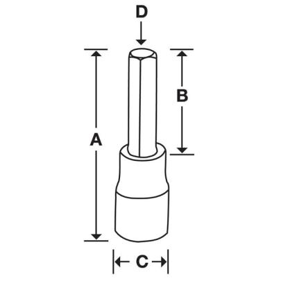 SA20E - Nasadka trzpieniowa 1/2" do śrub 6-kątnych calowych, 5/8"