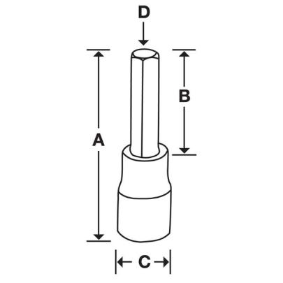 SA24E - Nasadka trzpieniowa 1/2" do śrub 6-kątnych calowych, 3/4"